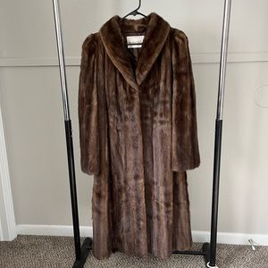 Mahogany Mink Fur Coat Full Length
